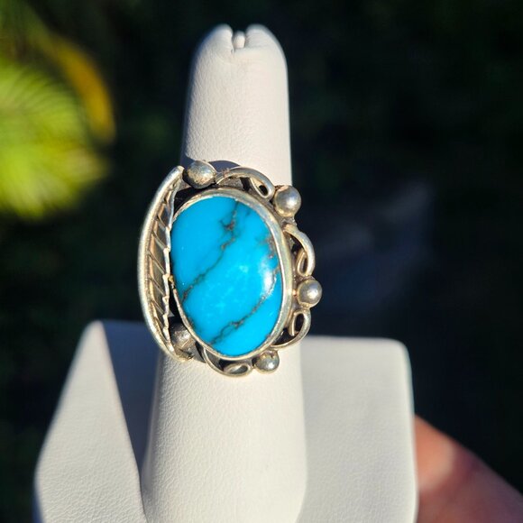 Vintage Native American Turquoise Ring, Size 6 - Picture 1 of 6